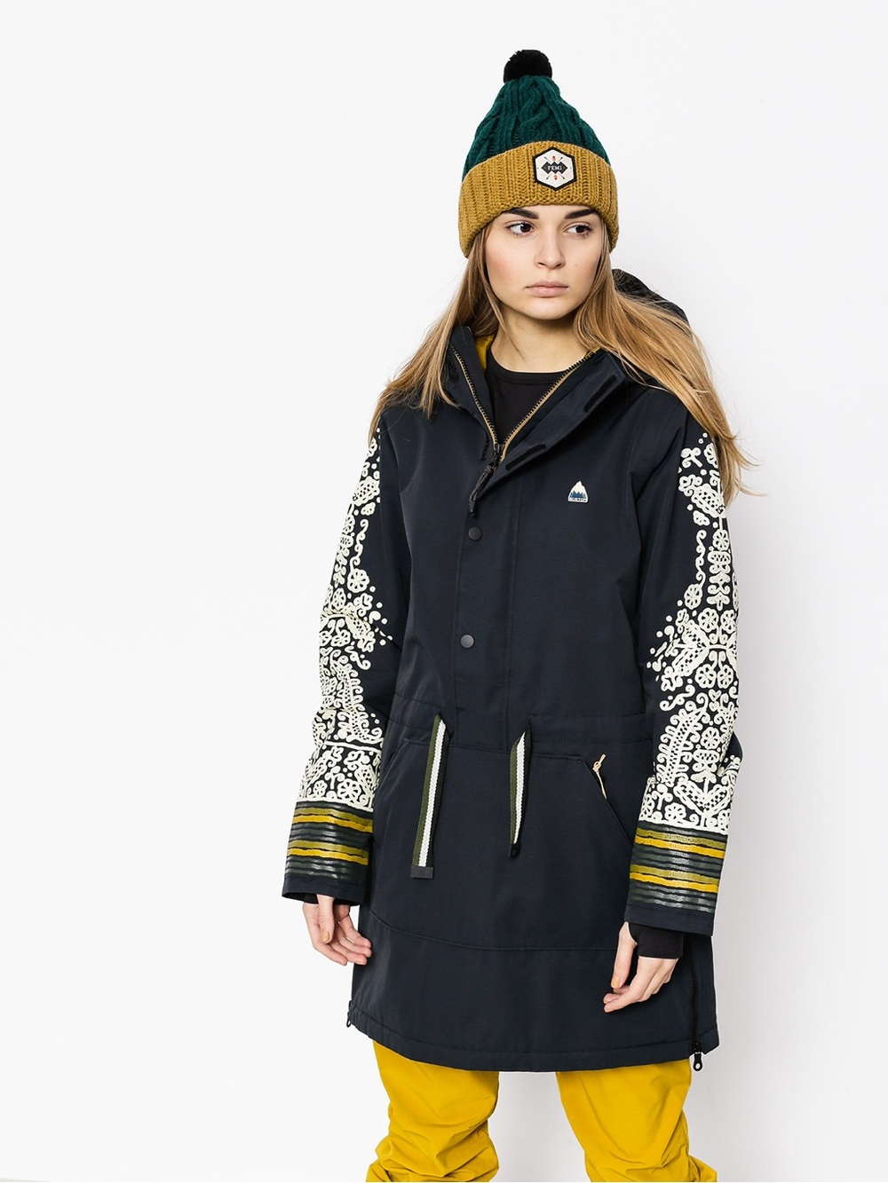 Burton Coat Womens Large Black Chuteout Anorak Pullover DryRide New